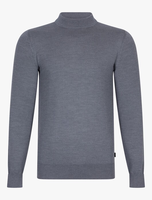 Cavallaro Napoli Saronno Turtle Neck Merino Pullover Grey Melange