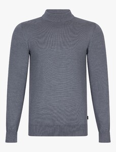 Cavallaro Napoli Saronno Turtle Neck Merino Trui Grijs Melange