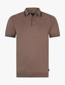 Cavallaro Napoli Sirrentoni Organic Cotton Tipping Detail Polo Taupe