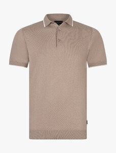 Cavallaro Napoli Sirrentoni Organic Cotton Tipping Detail Polo Zand