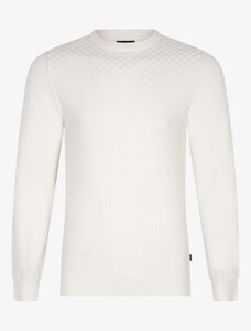 Cavallaro Napoli Sivano Uni Color Front Check Texture Pullover Off White