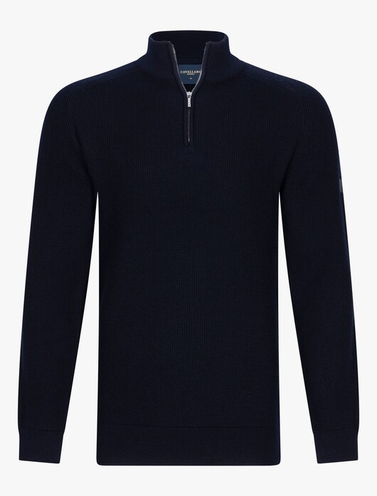 Cavallaro Napoli Sondrio Half Zip Pullover Dark Evening Blue