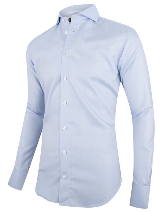 Cavallaro Napoli Spadio Overhemd Lichtblauw-Wit