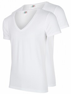 Cavallaro Napoli T-Shirt Low V-Neck 2-Pack T-Shirt Wit