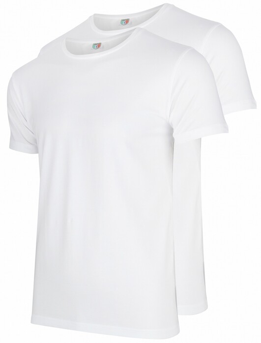 Cavallaro Napoli T-Shirt Ronde Hals 2-Pack Wit
