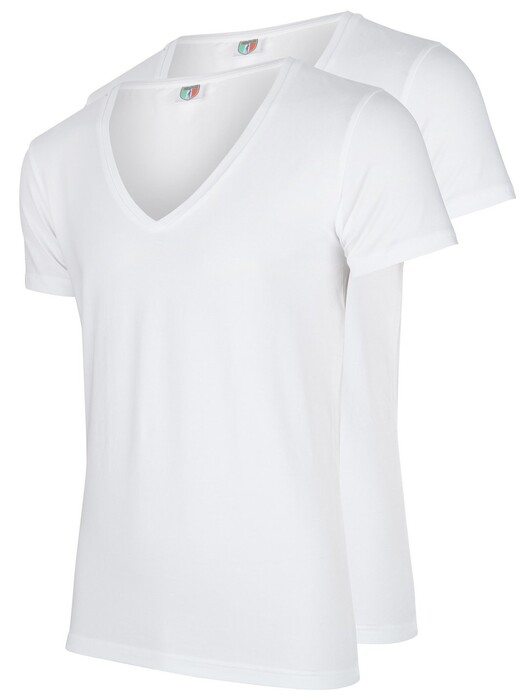 Cavallaro Napoli T-Shirt V-Neck 2Pack Wit