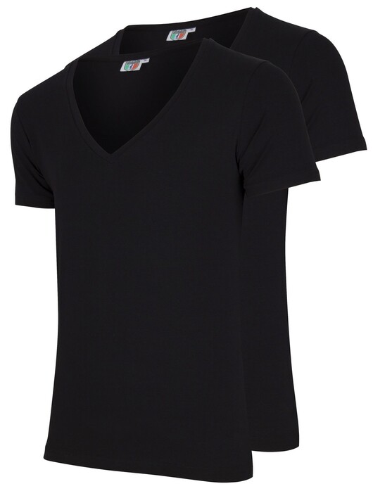Cavallaro Napoli T-Shirt V-Neck 2Pack Zwart