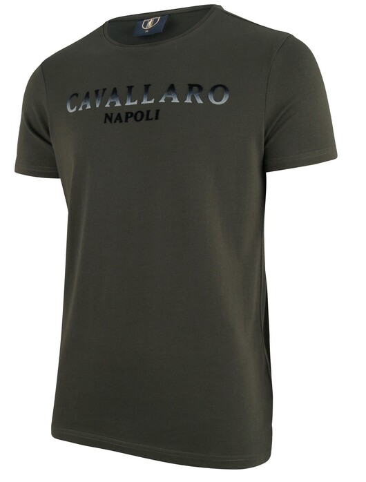 Cavallaro Napoli Terra R-Neck T-Shirt Donker Groen