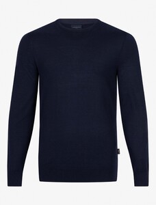 Cavallaro Napoli The Pullover Uni Wool Blend Trui Donker Blauw