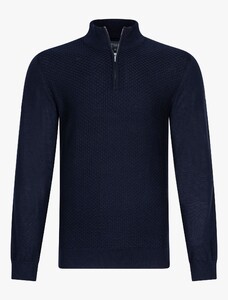 Cavallaro Napoli Tirano Half Zip Pullover Dark Evening Blue