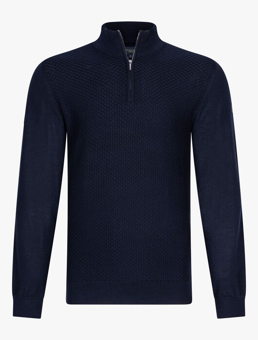 Cavallaro Napoli Tirano Half Zip Pullover Dark Evening Blue