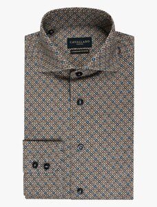 Cavallaro Napoli Tresto Collezione Stampati Dobby Weave Shirt Brown Coffee
