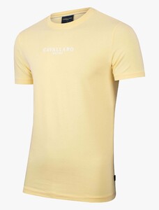 Cavallaro Napoli Umberto Tee Uni Stretch Cotton Blend T-Shirt Lichtgeel