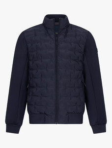 Cavallaro Napoli Uni Color Pattern Quinzoni Jacket Donker Blauw