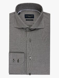 Cavallaro Napoli Vernio Pied-de-Poule Shirt Dark Brown Melange