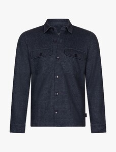 Cavallaro Napoli Verto Check Pattern Overshirt Donker Blauw