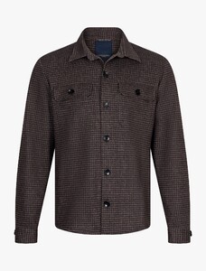 Cavallaro Napoli Verto Check Pattern Overshirt Donker Bruin