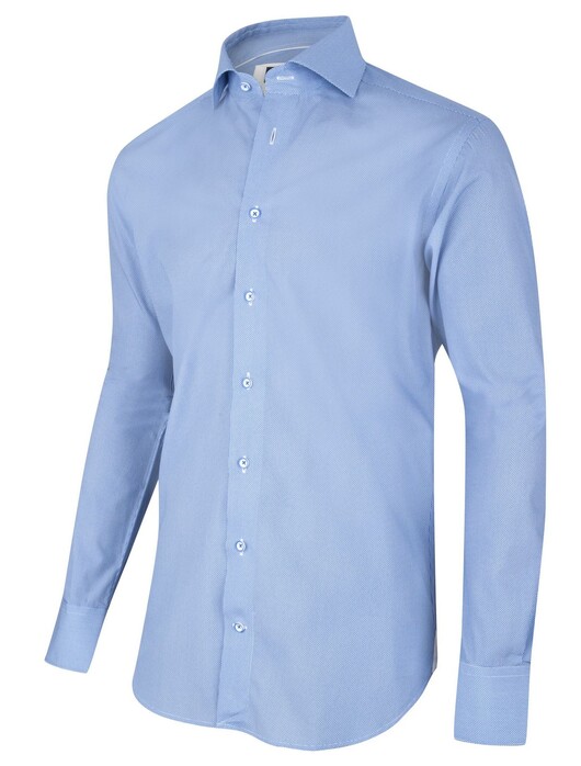 Cavallaro Napoli Verto Overhemd Midden Blauw