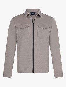 Cavallaro Napoli Zanico Zip Closure Overshirt Taupe Melange