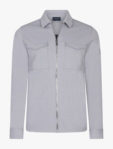 Cavallaro Napoli Zarino Full Zip Overshirt Grijs Melange