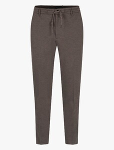 Cavallaro Napoli Zaverio Drawstring Fine Texture Broek Donker Bruin Melange