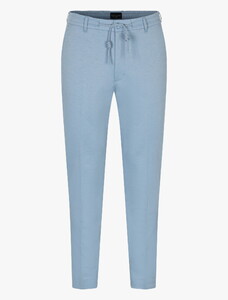 Cavallaro Napoli Zaverio Drawstring Fine Texture Broek Licht Blauw Melange