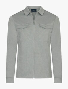 Cavallaro Napoli Zaverio Ton-sur-Ton Zip Closure Overshirt Mint Green Melange