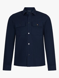 Cavallaro Napoli Zedenio Double Chestpocket Overshirt Donker Blauw Melange