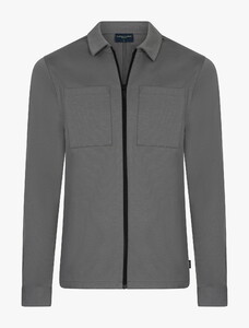 Cavallaro Napoli Zengio Solid Color Fine Texture Overshirt Faded Grey