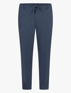 Cavallaro Napoli Zengio Subtle Texture Drawstring Broek Midden Blauw Melange
