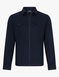 Cavallaro Napoli Zerino Full Zip Overshirt Donker Blauw