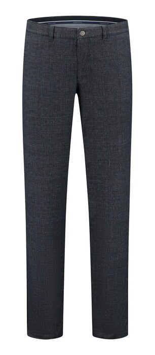 Com4 Checkered Modern Chino Broek Dark Blue