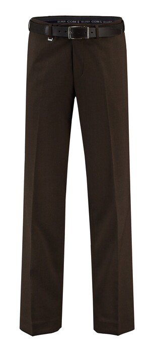Com4 Flat-Front Wool All Season Pants Brown