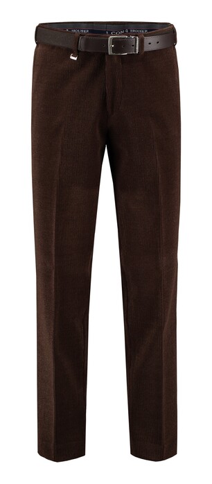 Com4 Flat-Front Woolcord Corduroy Trouser Brown