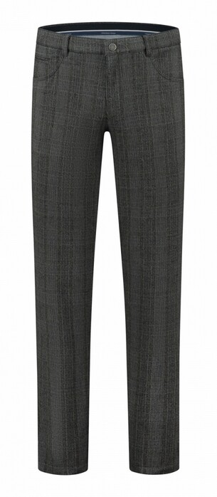 Com4 Modern Chino Check Broek Grijs