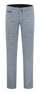 Com4 Modern Chino Check Pants Blue