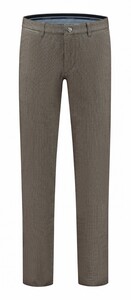 Com4 Modern Chino Collection Fine Mini Pattern Pants Brown