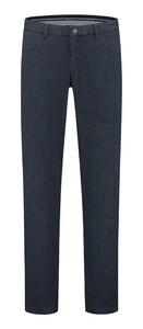 Com4 Modern Chino Fine Texture Pattern Broek Donker Blauw