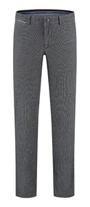 Com4 Modern Chino Micro Check Broek Antraciet