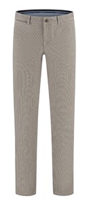 Com4 Modern Chino Micro Check Broek Beige