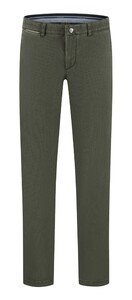 Com4 Modern Chino Micro Pattern Near Faux-Uni Subtle Cotton Stretch Broek Donker Groen