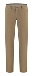 Com4 Modern Chino Micro Pattern Near Faux-Uni Subtle Cotton Stretch Pants Dark Beige