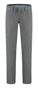 Com4 Modern Chino Subtle Herringbone Flat-Front Broek Antraciet