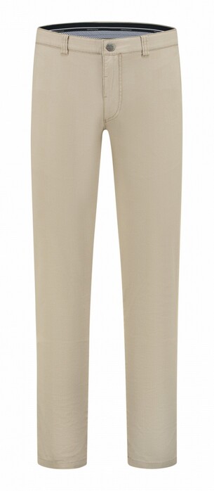 Com4 Subtle Check Pattern Modern Chino Broek Beige