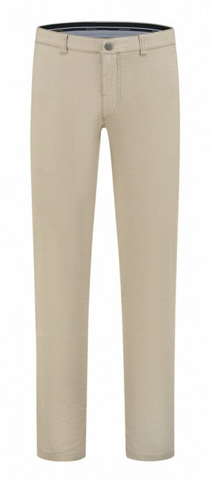 Com4 Subtle Check Pattern Modern Chino Pants Beige