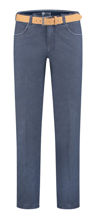 Com4 Swing Front Contrast Denim Jeans Blauw