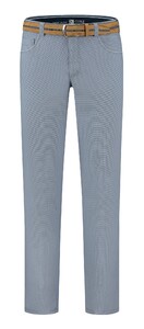 Com4 Swing Front Cotton Fine Pattern Pants Light Blue