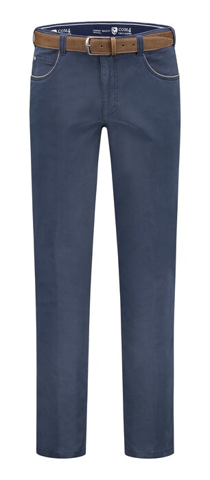 Com4 Swing Front Cotton Pants Blue