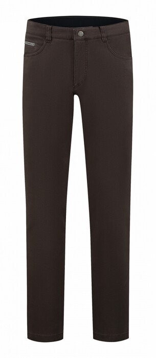Com4 Swing Front Cotton Trousers Pants Brown