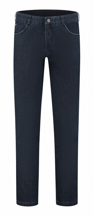 Com4 Swing Front Fine Pattern Broek Indigo